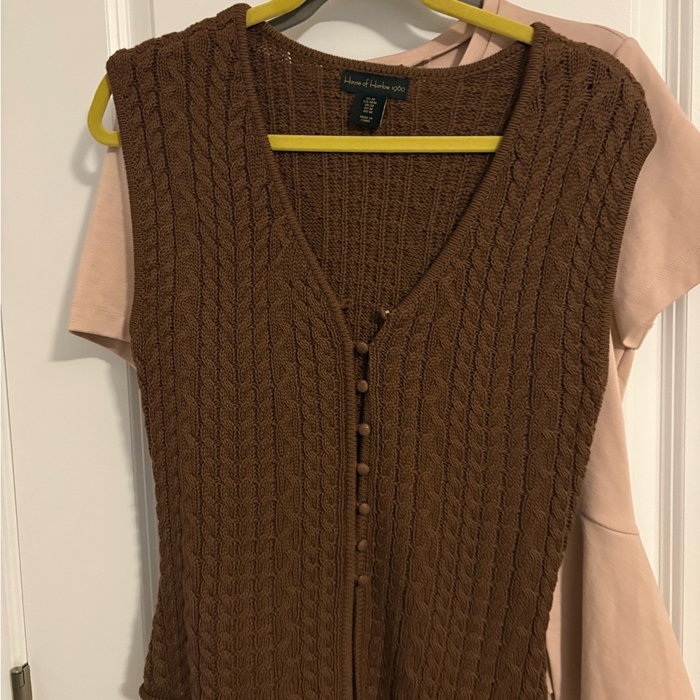 House of Harlow 1960 Chocolate Knit Vest